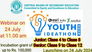 Youth Ideathon 💡 Complete Details Classes 4 to 12 CBSE Orientation How to get an idea [upl. by Enneira387]