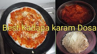 kadapa special karam dosa  Best కడప కారం దోశ recipe with erra karam in Telugu Vlogs [upl. by Eiuqram]