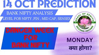 TOMORROW 14 OCT PREDICTION NIFTY BANK NIFTYMID CAP FIN  SENSEX [upl. by Virgilia]