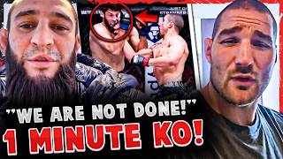 REACTIONS to Robert Whittaker 1MINUTE KNOCKOUT Conor McGregor LIMPING into arena Khamzat Chimaev [upl. by Akcemat]