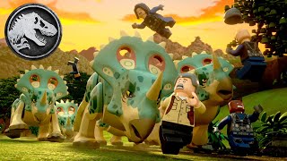 DINOSAURIERSTAMPEDE Dschungelrettung  LEGO JURASSIC WORLD DIE LEGENDE DER INSEL NUBLAR [upl. by Doykos]