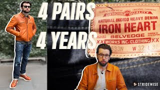 4PAIR IRON HEART JEANS REVIEW Updated The toughest raw denim [upl. by Oynotna]