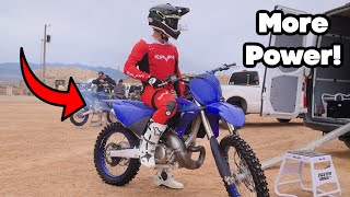 Extreme Power With NEW EXHAUST On Two Stroke Dirtbike [upl. by Acsirp]