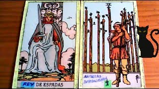 Combinaciones tarot con el REY de ESPADAS  ARCANOS MENORES DE BASTOS Por TARA [upl. by Bratton]