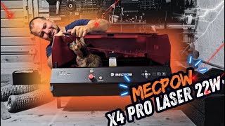 MECPOW X4 PRO Laser incisore e taglio da 22w con air assist e tubo di scarico [upl. by Ateerys]