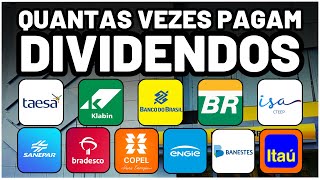 QUANTAS VEZES AS EMPRESAS PAGAM DIVIDENDOS POR ANO VERSÃO 2024 AÇÕES KLBN4 BBAS3 TAEE11 BBDC3 PETR4 [upl. by Zak]