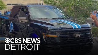 Ford unveils limited edition Detroit Lions F150 Hybrid [upl. by Nailuj435]