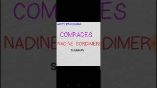 COMRADES BY NADINE GORDIMER  SUMMARY [upl. by Alsworth]