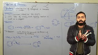 Nitration of benzene  Reactions of Benzene  ch9  12th class chemistry [upl. by Nidya]