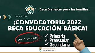 ✍️ BECAS BIENESTAR 20222023  SEP Inicia REGISTRO a estudiantes Preescolar Primaria y Secundaria [upl. by Amerd]