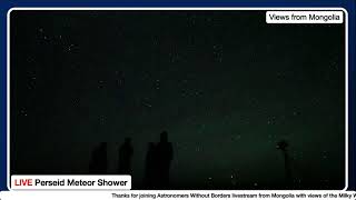 LIVE Perseid Meteor Shower and Milky Way from Mongolia [upl. by Roeser]