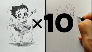 Drawing Betty Boop ✨ toturial stepbystep timelapsart sketch sketchdrawing howtodraw drawing [upl. by La Verne313]