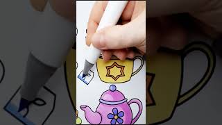 🎨✏️ Tea Party  Party Vibes Coloring Book coloringartistcoloringbook art creativelycoloring [upl. by Einaoj]