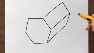 How to Draw a Hexagonal Prism [upl. by Estelle779]