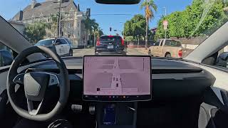 Raw 1x Tesla Full SelfDriving Supervised 12513 Los Angeles Mid City [upl. by Euqirne]