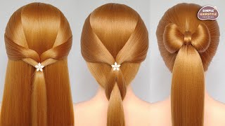 Easy Ponytail Hairstyle For Girls  Bow Hairstyle For Outgoing  Simple Hairstyle For Everyday [upl. by Orji99]