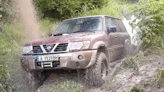 Nissan Patrol Y61 with BMW M57 engine Off Road vs Deep Mud Hole [upl. by Eiknarf]