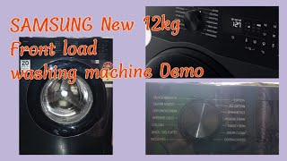 SAMSUNG New WW12DG5B24AB 12kg front load washing machine Demo Kannada [upl. by Adnuhsat]