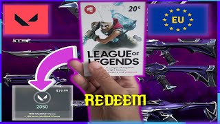 How to Redeem Riot PrepaidGift Card in Valorant  Europe  Germany  2022 [upl. by Neelik]