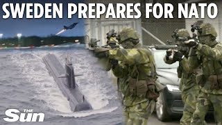 Sweden’s military readies fighter jets submarines naval fleet and troops ahead of joining NATO [upl. by Kirimia]