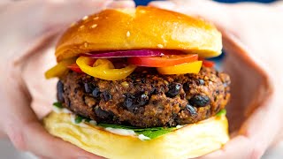 Quick Easy Black Bean Burgers Recipe [upl. by Eimarej811]