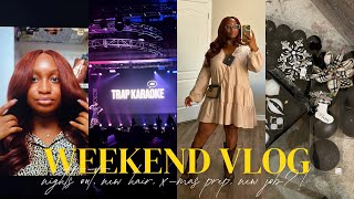 WEEKEND VLOG TRAP KARAOKE CHRISTMAS DECOR PREP HAIR MAINTENANCE NEW JOB  ALEXISTHENP [upl. by Eugenle]