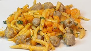 STROZZAPRETI ROMAGNOLI con ZUCCA e SALSICCIA fatti dalla Sfoglina R [upl. by Fitzger]