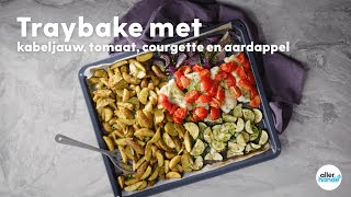 Traybake van kabeljauw courgette aardappel en tomaat  Recept  Allerhande [upl. by Rhynd]