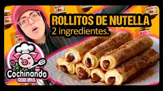 COCHINANDO CON EVA  Rollos de Nutella con 2 ingredientes [upl. by Natek]