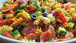 The mother of all PASTA SALADS easy my way  That party pasta salad recipe thats always a hit [upl. by Shull]