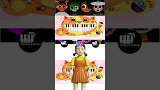 SPRUNKI Horror Theme Vs Squid Game Doll  But On Cat 😺 Piano shorts [upl. by Shamrao313]