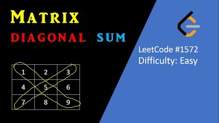 Matrix Diagonal Sum  LeetCode 1572  Coding Interview Question [upl. by Plate]