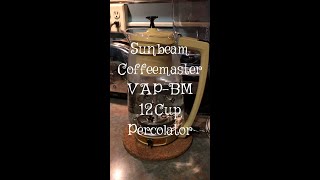 1970’s Sunbeam Coffeemaster Model VAPBM 12 cup Automatic Percolator [upl. by Anreval279]