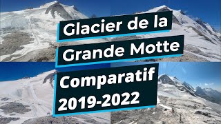 Tignes  Glacier de la grande motte comparaison 20192022 [upl. by Ahsekahs]