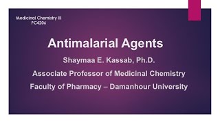 Antimalarial Agents [upl. by Yale490]