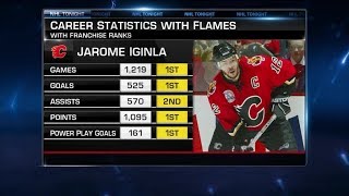 NHL Tonight Jarome Iginla discusses the Flames retiring number 12 Jan 17 2019 [upl. by Ithsav577]