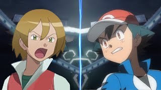 Pokemon Battle USUM Kalos Ash Vs Virgil Unova Champion Battle [upl. by Kilar470]