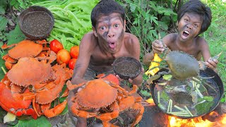 Primitive Technology Yummy Cocking Crab Sea InJugle Kmeng Prey [upl. by Odragde]