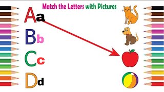 Ikg class English worksheets  Match the capital and small letters with pictures for kids [upl. by Memberg]