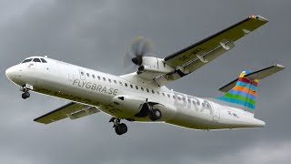 BRAATHENS REGIONAL  ATR 72600  Arrival  Departure at Norwich Airport [upl. by Ahsirtak]