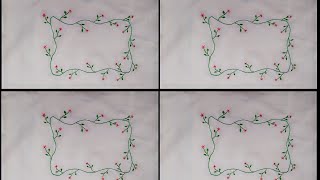 Hand embroidery flower bouquet botanical flower design stitching tutorial rose bordsewing [upl. by Hajar]