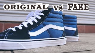 Vans Old Skool Sk8 Hi Navy Original amp Fake [upl. by Ahsienal]