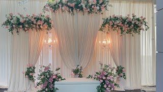 DIY  Beautiful Floral Backdrop Diy  Unique way to drape backdrops part 3 [upl. by Cade974]