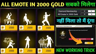 how to get all emote in 2000 gold  free fire free emote  emote 2000 gold se kaise milega [upl. by Ellevart]