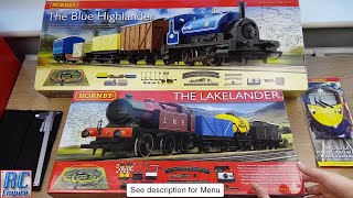 Hornby Train Sets Unboxing Inspection setup and Running The Lakelander and Blue Highlander [upl. by Imoen]