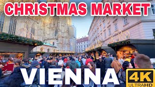 Christmas Market Vienna 🇦🇹 Walking Tour 4K UHD [upl. by Coplin]