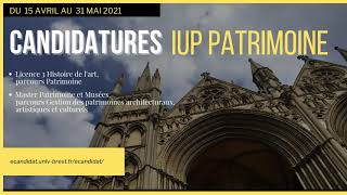 Candidature Master Patrimoine et Musées L3 Patrimoine [upl. by Nirehs873]