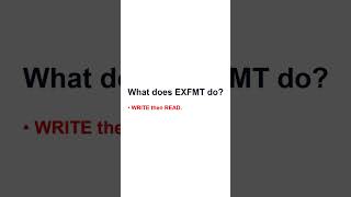 What does EXFMT do in RPGLE AS400 [upl. by Lahcym]