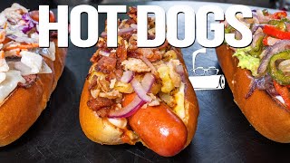 3 RIDICULOUSLY DELICIOUS HOT DOG RECIPES  SAM THE COOKING GUY [upl. by Kinemod]