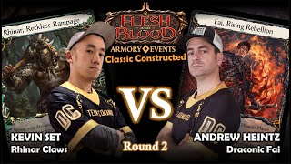 Flesh and Blood TCG  Armory CC Tournament  Round 2 [upl. by Lydnek251]